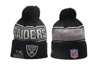 NFL Las Vegas Raiders New Era Black 2024 Sideline Sport Cuffed Knit Beanie Hat With Pom 5032