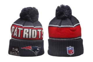 NFL New England Patriots New Era Navy 2024 Sideline Sport Cuffed Knit Beanie Hat With Pom 5022