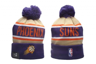 NBA Phoenix Suns New Era Purple Tan 2024 NBA Draft Cuffed Knit With Pom Beanies Hat 5001