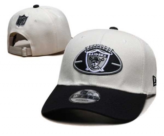 NFL Las Vegas Raiders New Era Cream Black 2024 Sideline Historic Back Patch Curved Brim 9FIFTY Snapback Hat 6090