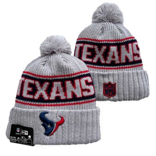 Wholesale NFL Houston Texans New Era Gray 2024 Sideline Cold Weather Cuffed Knit Hat with Pom 3051