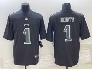 Men's NFL Philadelphia Eagles #1 Jalen Hurts Black Vapor Cool Base Stitched Nike Football Jersey