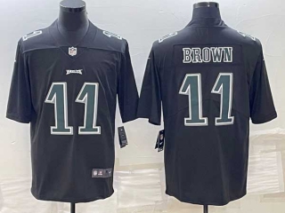 Men's NFL Philadelphia Eagles #11 A. J. Brown Black Vapor Cool Base Stitched Nike Football Jersey