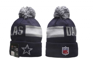 Wholesale NFL Dallas Cowboys New Era Navy 2024 Sideline Tech Knit Beanies Hat With Pom 5029