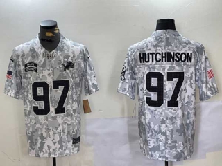 Men's NFL Detroit Lions #97 Aidan Hutchinson Arctic Camo Nike 2024 Salute to Service Limited Jersey