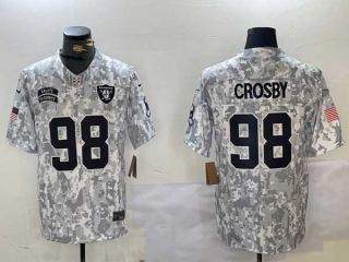 Men's NFL Las Vegas Raiders #98 Maxx Crosby Arctic Camo Nike 2024 Salute to Service Limited Jersey