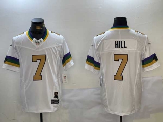 Men's NFL New Orleans Saints #7 Taysom Hill White 2024 FUSE Vapor Limited Stitched Nike Football Jersey