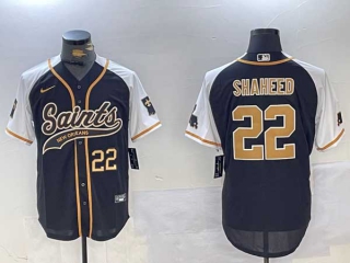 Men's NFL New Orleans Saints #22 Rashid Shaheed Black White Number 1987 Legacy Cool Base Stitched Nike Baseball Jersey