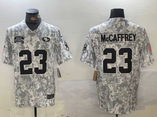 Men's NFL San Francisco 49ers #23 Christian McCaffrey Arctic Camo Nike 2024 Salute to Service Limited Jersey