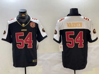 Men's NFL San Francisco 49ers #54 Fred Warner Black White FUSE With Patch Limited Stitched Nike Football Jersey