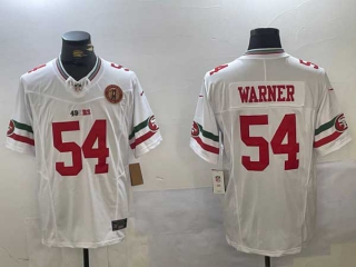 Men's NFL San Francisco 49ers #54 Fred Warner White FUSE Mexico Gate Bridge Patch Vapor Limited Stitched Jerseys