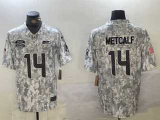 Men's NFL Seattle Seahawks #14 DK Metcalf Arctic Camo Nike 2024 Salute to Service Limited Jersey