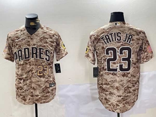 Men's MLB San Diego Padres #23 Fernando Tatis Jr Camo Number Stitched Cool Base Nike Baseball Jersey