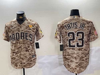 Men's MLB San Diego Padres #23 Fernando Tatis Jr Camo PS Patch Stitched Cool Base Nike Baseball Jersey