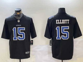 Men's NFL Dallas Cowboys #15 Ezekiel Elliott Black Throwback Vapor Limited Stitched Nike Football Jersey