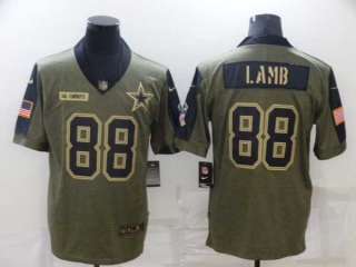 Men's NFL Dallas Cowboys #88 CeeDee Lamb Olive Salute to Service Stitched Nike Football Jersey