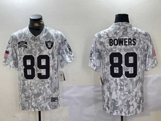 Men's NFL Las Vegas Raiders #89 Brock Bowers Arctic Camo 2024 Salute to Service Stitched Nike Football Jersey