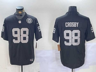 Men's NFL Las Vegas Raiders #98 Maxx Crosby Black Logo FUSE Vapor Stitched Nike Football Jersey