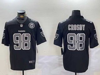 Men's NFL Las Vegas Raiders #98 Maxx Crosby Black Logo Split Vapor Stitched Nike Football Jersey