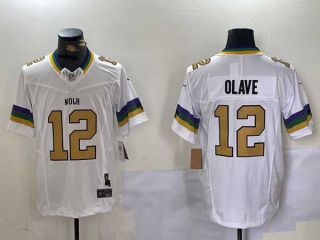 Men's NFL New Orleans Saints #12 Chris Olave White 2024 F.U.S.E. Vapor Limited Stitched Nike Football Jersey