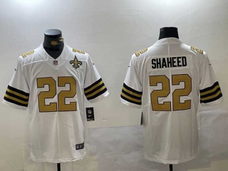 Men's NFL New Orleans Saints #22 Rashid Shahee White Logo Patch Vapor Limited Stitched Nike Football Jersey