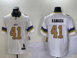 Men's NFL New Orleans Saints #41 Alvin Kamara White 2024 F.U.S.E. Vapor Limited Stitched Nike Football Jersey