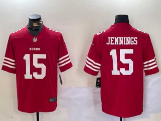 Men's NFL San Francisco 49ers #15 Jauan Jennings Red Vapor Untouchable Limited Stitched Nike Football Jersey