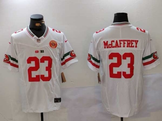 Men's NFL San Francisco 49ers #23 Christian McCaffrey White Logo Mexico Edition Vapor Stitched Nike Football Jersey