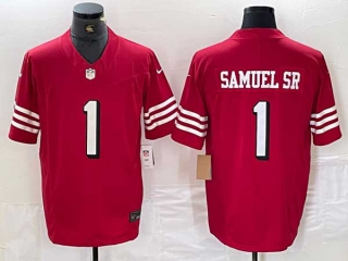 Men's NFL San Francisco 49ers #1 Deebo Samuel Sr Red Vapor Untouchable Limited Stitched Nike Football Jersey