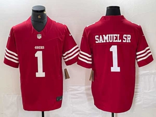 Men's NFL San Francisco 49ers #1 Deebo Samuel Sr Red Vapor Untouchable Limited Stitched Nike Football Jerseys