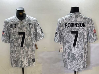 Men's NFL Atlanta Falcons #7 Bijan Robinson Arctic Camo 2024 Salute to Service Stitched Nike Football Jersey