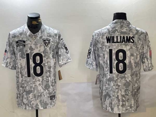 Men's NFL Chicago Bears #18 Caleb Williams Arctic Camo 2024 Salute to Service Stitched Nike Football Jersey