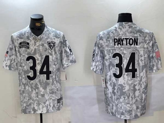 Men's NFL Chicago Bears #34 Walter Payton Arctic Camo 2024 Salute to Service Stitched Nike Football Jersey