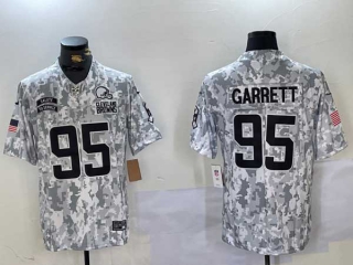 Men's NFL Cleveland Browns #95 Myles Garrett Arctic Camo 2024 Salute to Service Stitched Nike Football Jersey