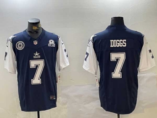 Men's NFL Dallas Cowboys #7 Trevon Diggs Navy Blue FUSE Vapor Thanksgiving 1960 Patch Limited Stitched Jerseys