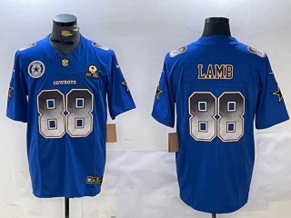 Men's NFL Dallas Cowboys #88 CeeDee Lamb Blue Smoke FUSE Stitched Nike Football Jerseys