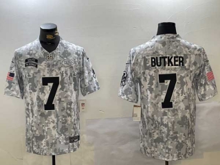 Men's NFL Kansas City Chiefs #7 Harrison Butker Arctic Camo 2024 Salute to Service Stitched Nike Football Jersey