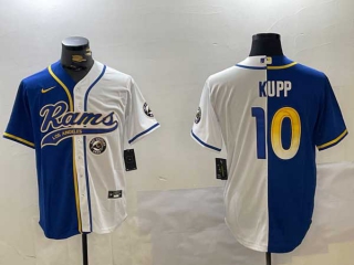 Men's NFL Los Angeles Rams #10 Cooper Kupp Royal White Two Tone Logo Cool Base Stitched Nike Baseball Jersey