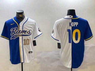 Men's NFL Los Angeles Rams #10 Cooper Kupp Royal White Two Tone Number Cool Base Stitched Nike Baseball Jersey