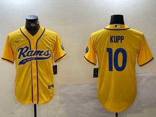 Men's NFL Los Angeles Rams #10 Cooper Kupp Yellow Cool Base Stitched Nike Baseball Jersey