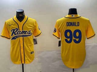 Men's NFL Los Angeles Rams #99 Aaron Donald Yellow Cool Base Stitched Nike Baseball Jersey