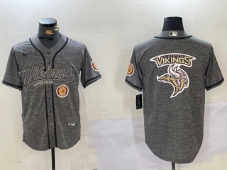 Men's NFL Minnesota Vikings Blank Gray Cool Base Stitched Nike Baseball Jersey (6)