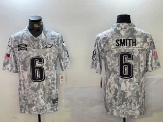 Men's NFL Philadelphia Eagles #6 DeVonta Smith Arctic Camo 2024 Salute to Service Stitched Nike Football Jersey