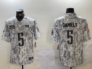 Men's NFL Washington Commanders #5 Jayden Daniels Arctic Camo 2024 Salute to Service Stitched Nike Football Jersey