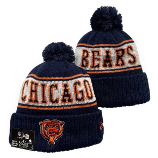 NFL Chicago Bears New Era Navy Knit Beanies Hat With Pom 3068