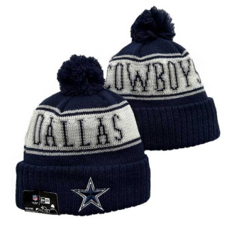 NFL Dallas Cowboys New Era Navy Knit Beanies Hat With Pom 3080