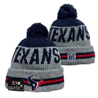 NFL Houston Texans New Era Gray Navy Runner Cuff Knit Beanies Hat With Pom 3052