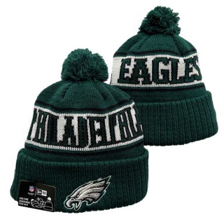 NFL Philadelphia Eagles New Era Green Knit Beanies Hat With Pom 3078