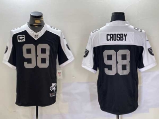 Men's NFL Las Vegas Raiders #98 Maxx Crosby Black Thanksgiving 2024 FUSE Vapor Stitched Nike Football Jersey