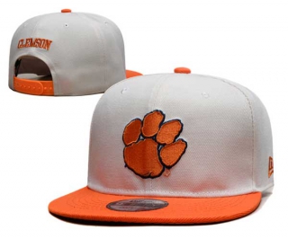 NCAA Clemson Tigers New Era White Orange Back Patch 9FIFTY Snapback Hat 6002